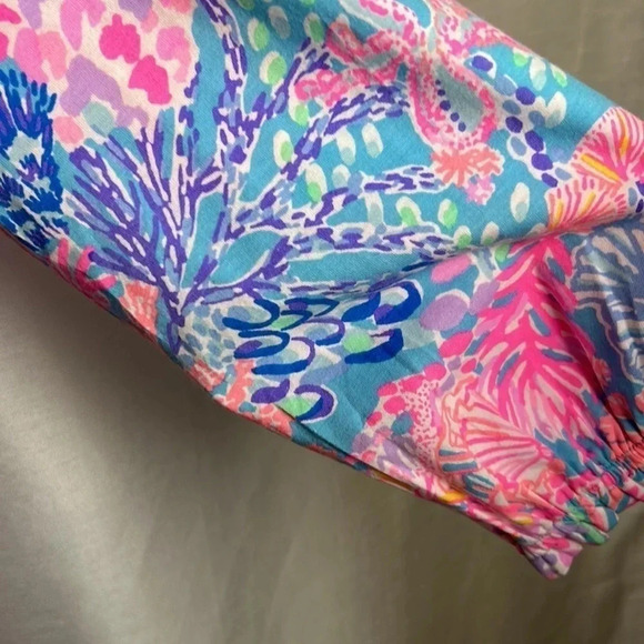 Lilly Pulitzer WIONA  top XS,ocean scene,colorful all over print,coastal,EC - Picture 6 of 11